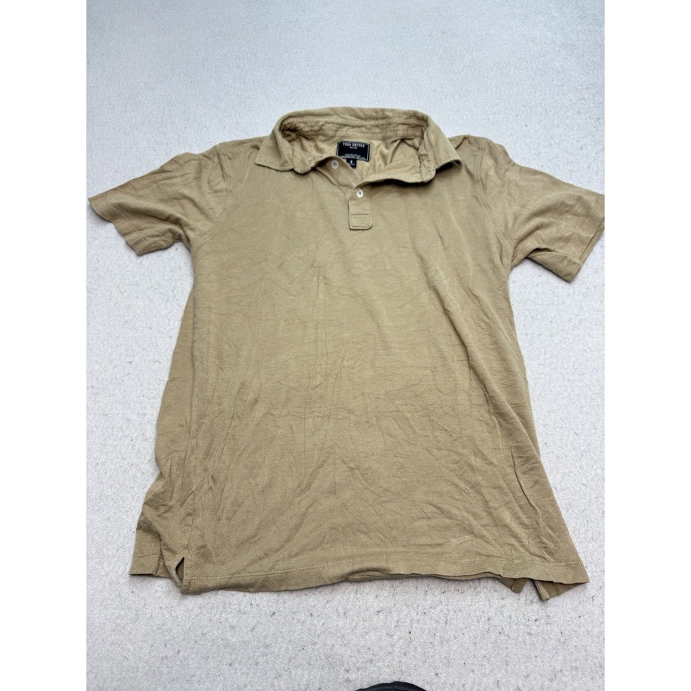 Todd Snyder Polo Shirt Mens Small Beige Baja Dunes Knit Stretch Casual